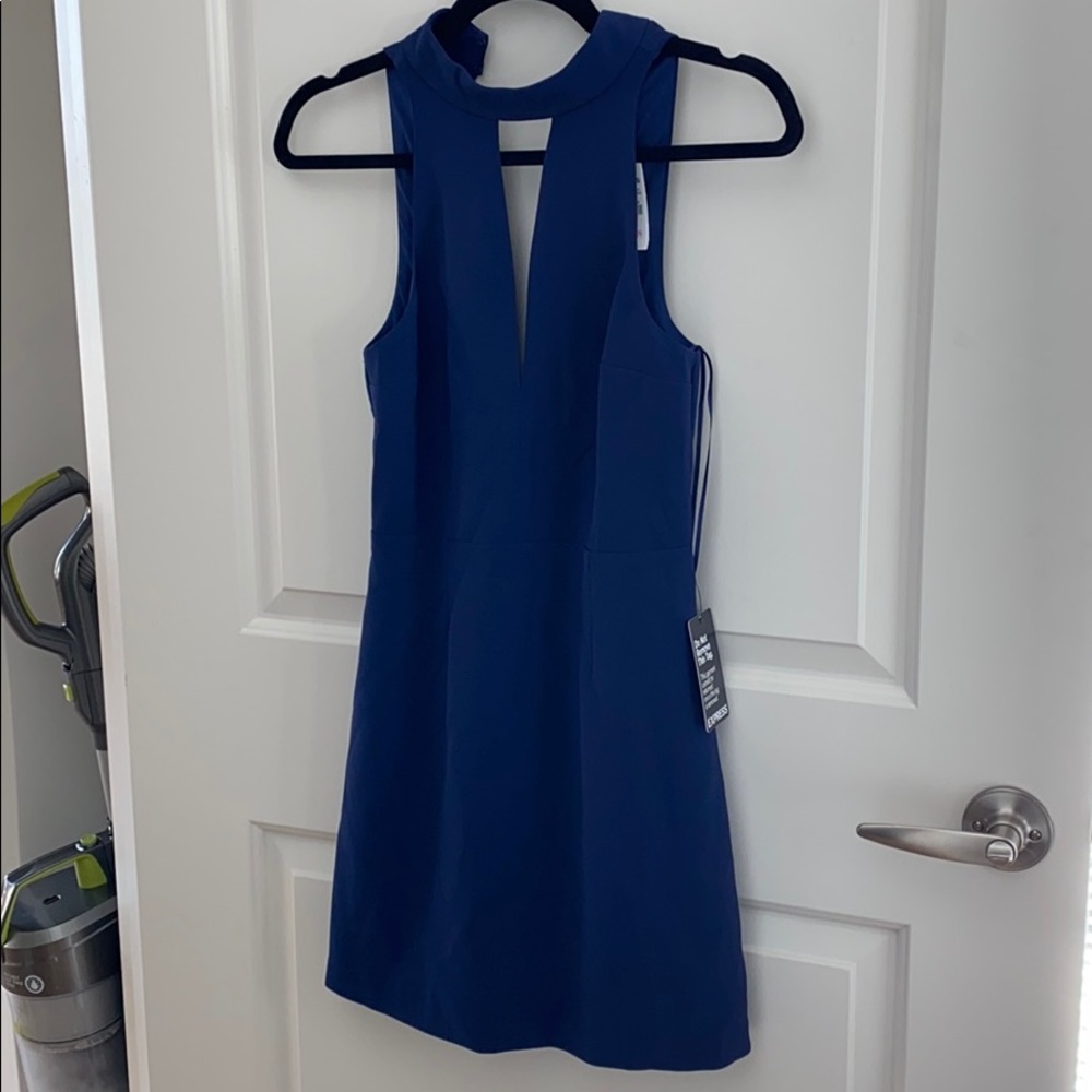 Blue Dress with Lace Back